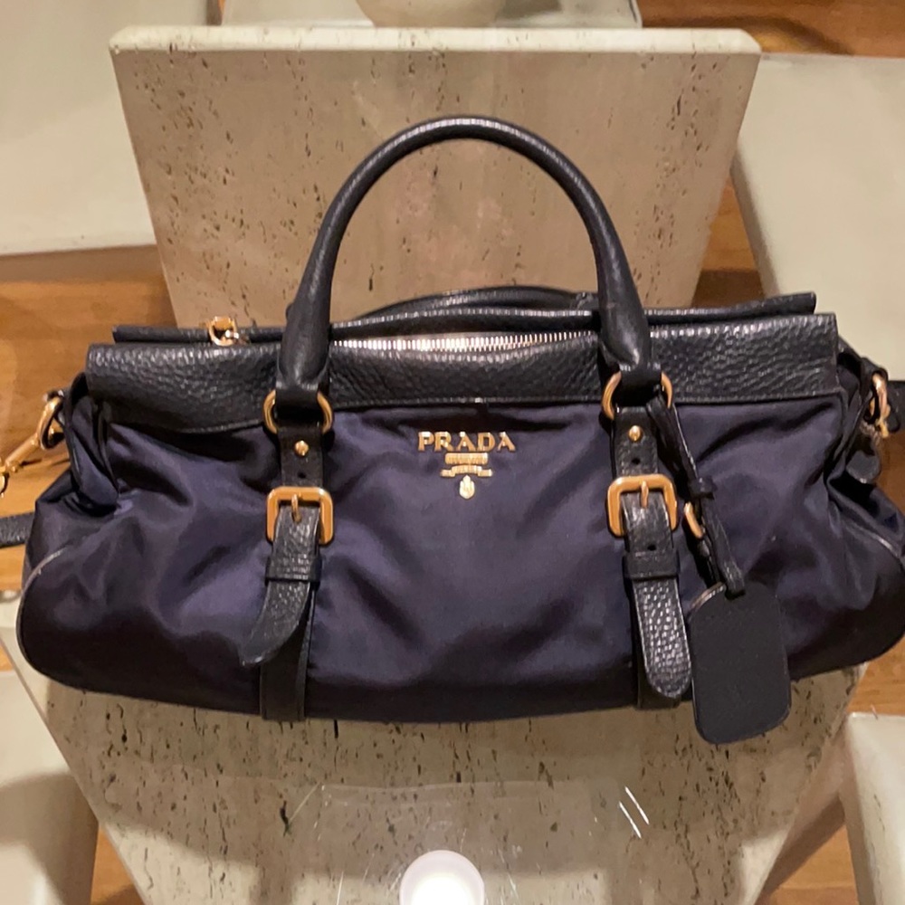 Prada Dark blue Nylon Satchel / Crossbody handbag